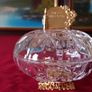 Killarney Crystal Cut Crystal Glass Happy Birthday Lidded Jewelry Dish / Bowl With 22 Carat Gold Cover Handle and Footed Base Finishing Made In Ireland Image 2
