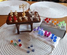 Sets of drinking glasses for dolls house