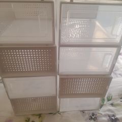 10 x  durable stackable storage shoe boxes excellent condition