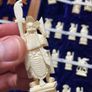 Vintage Chinese Bone Hand Carved Ivory Chess Set Hong Kong 1960s Image 6
