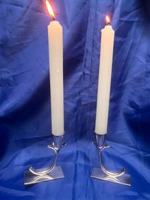 Silver plated candle holders
