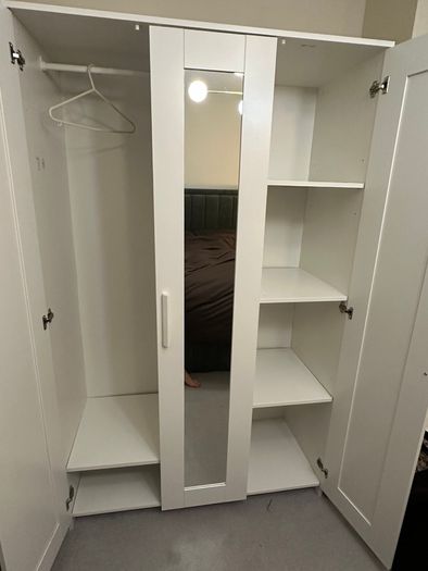 IKEA white wardrobe with full length mirror