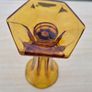Art deco bohemia glass amber vase Image 6