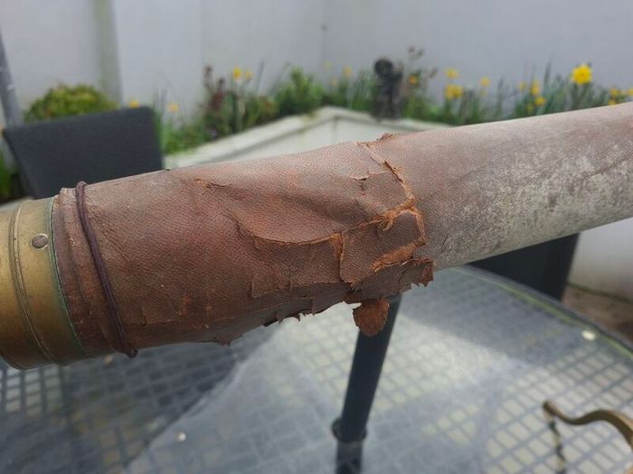 Antique Brass and leather Telescope with stand