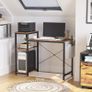 Computer Desk with Shelf, Adjustable Shelf, with Side Pocket, 110 x 50 x 90 cm, Industrial Design, Vintage Brown/Black Image 2