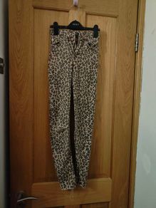 Leopard print jeans