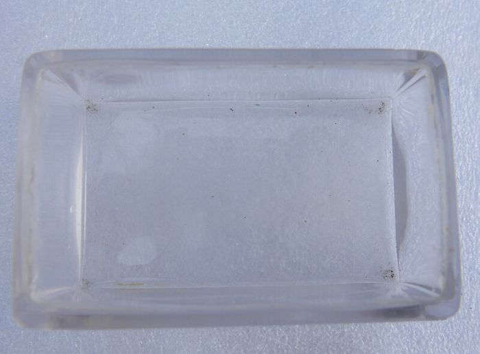vintage set of molded glass card suit dishes and a matching container, commonly used as bridge ashtrays or nut/trinket dishes.