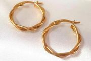 Vintage Hallmarked 9ct Gold Twist Earrings