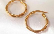 Vintage Hallmarked 9ct Gold Twist Earrings