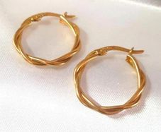 Vintage Hallmarked 9ct Gold Twist Earrings