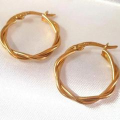 Vintage Hallmarked 9ct Gold Twist Earrings