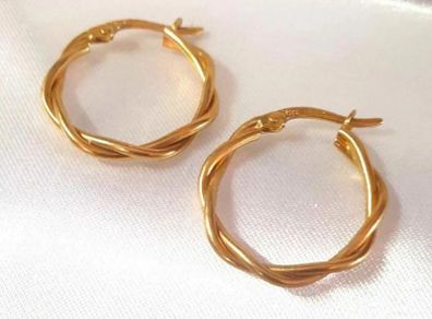 Vintage Hallmarked 9ct Gold Twist Earrings