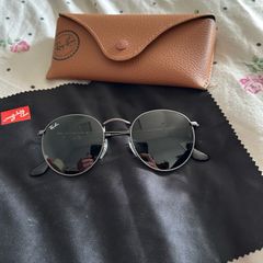 Ray-Ban ROUND UNISEX - Sunglasses - gunmetal/ crystal green
