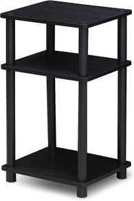 3-Tier Turn-N-Tube End Table, Side Table, Nightstand, Americano/Black (FREE SHIPPING)