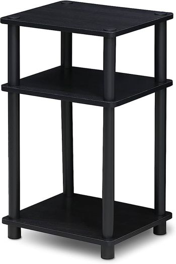 3-Tier Turn-N-Tube End Table, Side Table, Nightstand, Americano/Black (FREE SHIPPING)