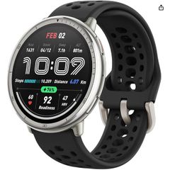AMAZFIT Active 2 Smart Watch 44 mm, AI, Voice Control, GPS and Free Map Material, 10 Day Battery, Fitness Tracker with 160plus Sports Modes, 5 ATM Waterproof for Android and iPhone, Black Silicone
