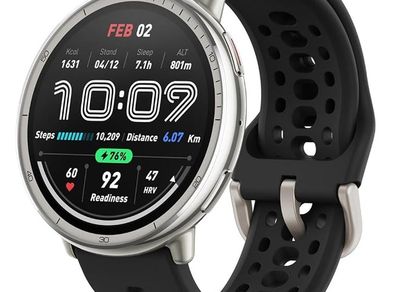 AMAZFIT Active 2 Smart Watch 44 mm, AI, Voice Control, GPS and Free Map Material, 10 Day Battery, Fitness Tracker with 160plus Sports Modes, 5 ATM Waterproof for Android and iPhone, Black Silicone
