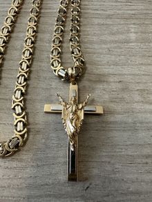 18k gold chain byzantine rare design