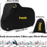 Bike Cover for 2 Bikes - 190T Nylon Push Bike Covers for Outside Storage, Heavy Duty, Waterproof, Dust Resistant, Anti Rain, UV Coated, Lock Holes Storage Bag for Mountain Image 5