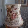 large vintage fringed rose print lampshade Image 3