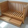 Mamas and Papas Ocean Cotbed + Chest of Drawers / Changing Unit - Solid Wood Image 3