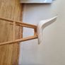 2 Modern White & Wood Kitchen Bar Stools Image 4