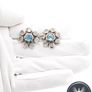 Vintage 925 Sterling Silver Moonstone Blue Topaz Earrings Image 7