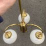 1960s art deco brass 3 bulb chandelier postage available Image 2