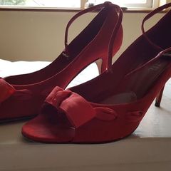 Red peetoe sandals from Carl scarpa