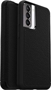 OtterBox Strada Leather Case for Samsung Galaxy S21 5G, Shockproof, Dropproof, Premium Leather Folio with Dual Card Holders, 3x Tested to Military Grade, Black, No Retail Packaging Brand OtterBox Color Black Form Factor Simple Phone Case