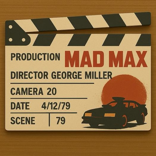 Mad Max display scene clap board