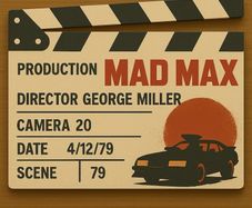 Mad Max display scene clap board