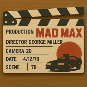 Mad Max display scene clap board