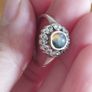 Sterling Silver Ring with Labradorite and Marcasite. Image 9