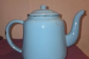 Vintage Chinese Light Blue Enamel Tea Pot