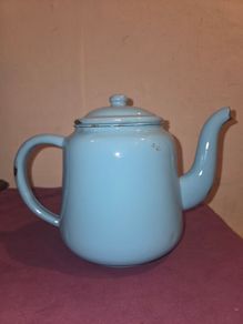 Vintage Chinese Light Blue Enamel Tea Pot