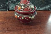 Moroccan Ceramic lidded pot