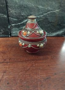 Moroccan Ceramic lidded pot