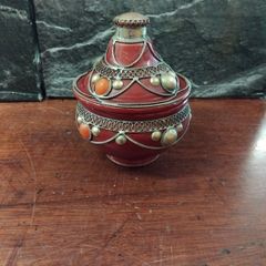 Moroccan Ceramic lidded pot