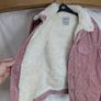Denim Co Pink Corduroy Sherpa Trucker Jacket Womens Size 12 Image 3