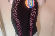 BNWT Zoggs Chlorine proof medium leg Perth Dart Black swimsuit size UK 10 34'' Postage included