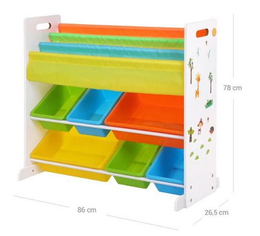 New Wooden Children Book Toy Storage Boxes Organizer - FREE P&P