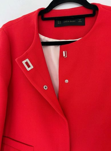 Zara boxy shape red blazer