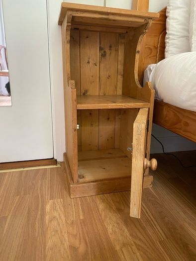 Rustic solid pine bedside locker