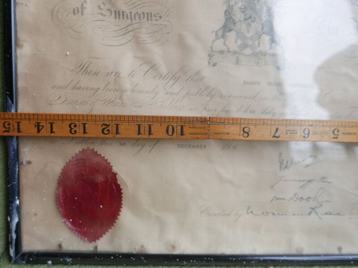 Vintage Diploma by the Midwifery Court of Examiners of the Royal College of Surgeons in Ireland 1961