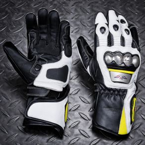 Luxury Genuine Leather Racing Motorcycle Gloves Carbon Knuckle Protective Motorbike Gloves