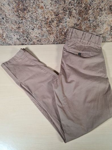 Mens Calvin Klein brown chinos Size W 32 L 32 zip fly A