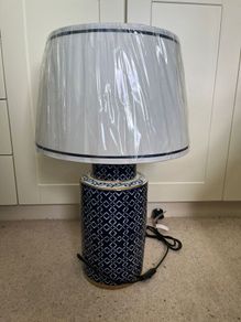 Large Ceramic Ginger Jar Table Lamp Blue & White