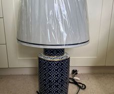 Large Ceramic Ginger Jar Table Lamp Blue & White