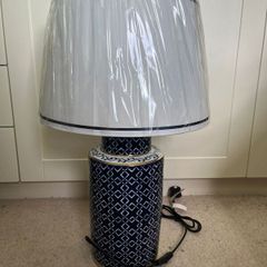 Large Ceramic Ginger Jar Table Lamp Blue & White